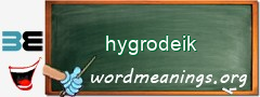 WordMeaning blackboard for hygrodeik